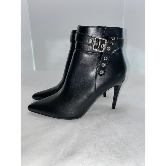 New Lulus Senne Black Pointed Toe High Heel Ankle Booties Size 9 - Picture 9 of 12